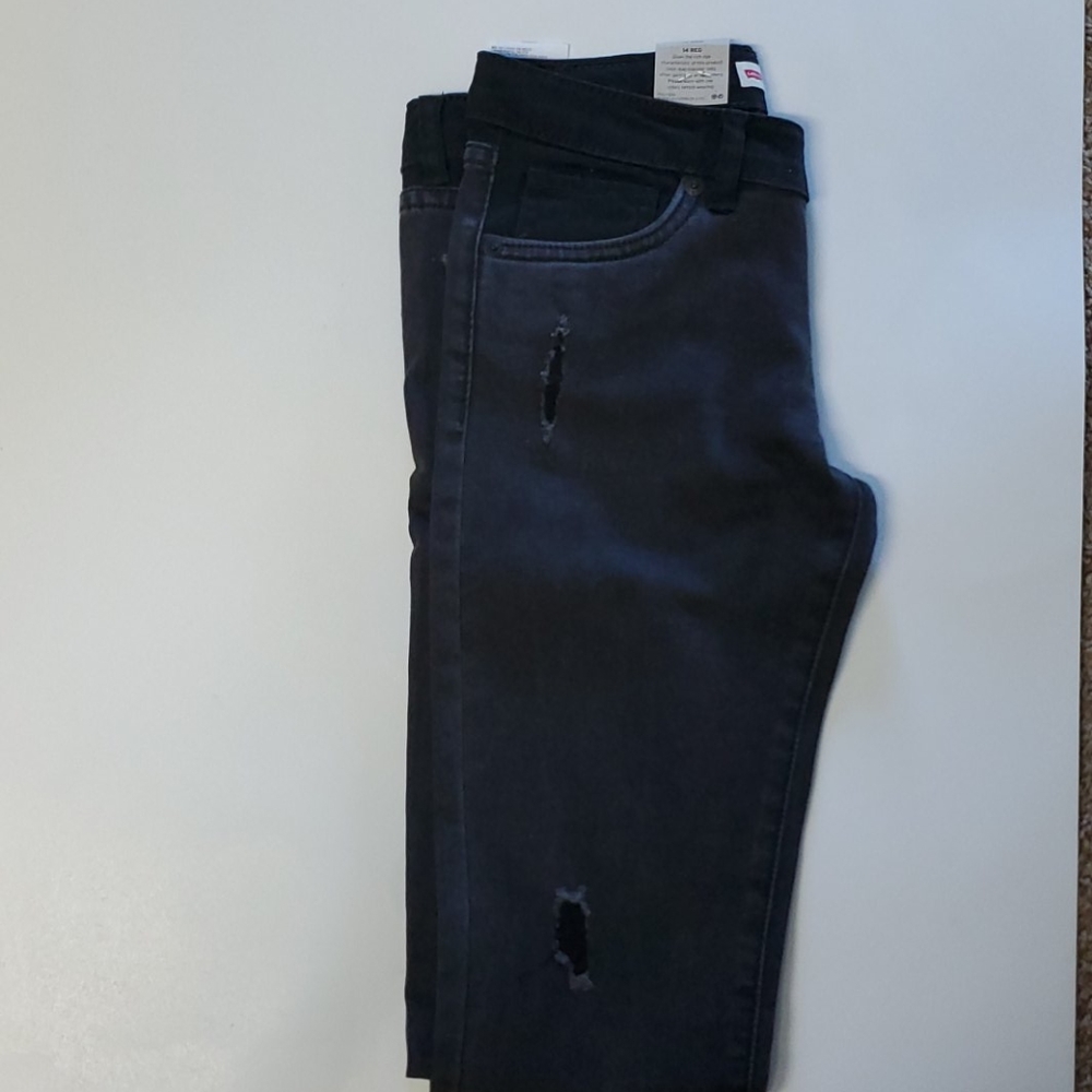 Big girls skinny levi's distressed jeans